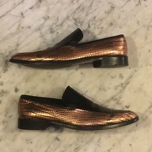 Alejandro Ingelmo black & gold alligator print sz9